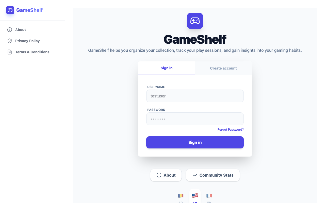 GameShelf — screenshot