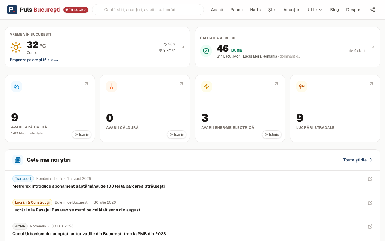 Puls București — screenshot